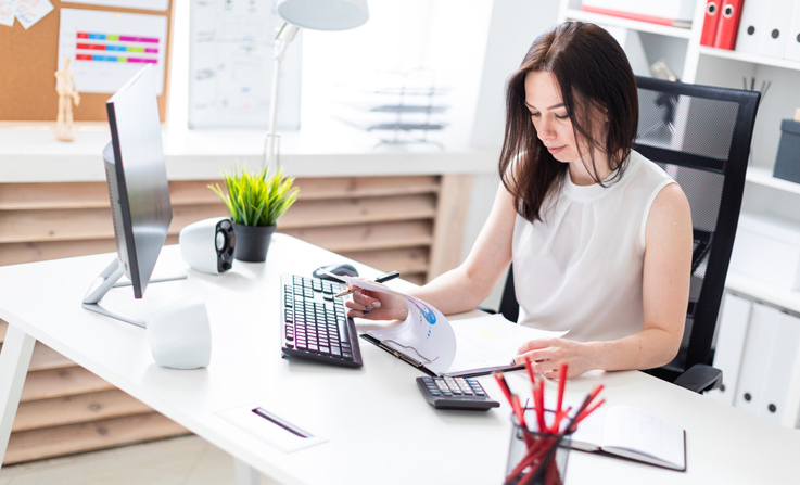 Concept image that shows a business owner getting ready for company accounts changes