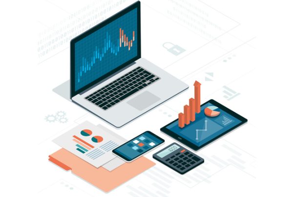 Conceptual illustration of a business bank account online that shows turnover growing but profits are not.