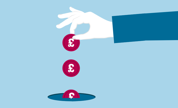 A concept of a business owner losing cash as one of the 7 financial KPIs for businesses
