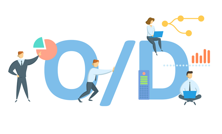 Concept showing O/D as a short form of overdraft to illustrate how to fund business growth without an overdraft